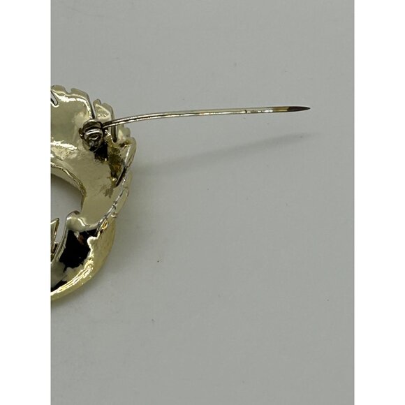 Vintage Lisner Brooch Pin Gold-Tone Curved Feather Elegant 3 Dimensional Design - Picture 10 of 14